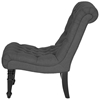 Caelie Tufted Lounge Chair - Scroll Back, Black Legs, Gray Linen - WI-BH-63109-GRAY-AC