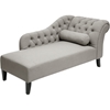 Aphrodite Linen Chaise Lounge - Button Tufted, Gray - WI-BH-TY331-AC