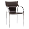 Harris Modern Dining Chair - Stackable, Chrome Steel Frame, Brown - WI-BLC-133-BROWN-DC