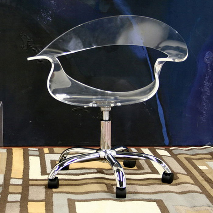 Elia Clear Acrylic Swivel Office Chair | DCG Stores