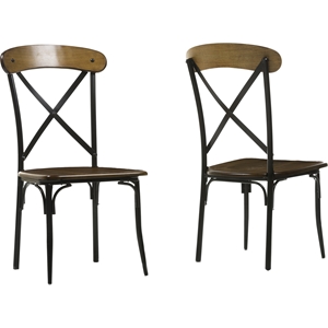 Broxburn Dining Chair - Brown and Antique Black (Set of 2) 