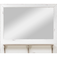 Dauphine Rectangular Accent Wall Mirror - White, Light Brown