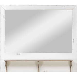 Dauphine Rectangular Accent Wall Mirror - White, Light Brown 