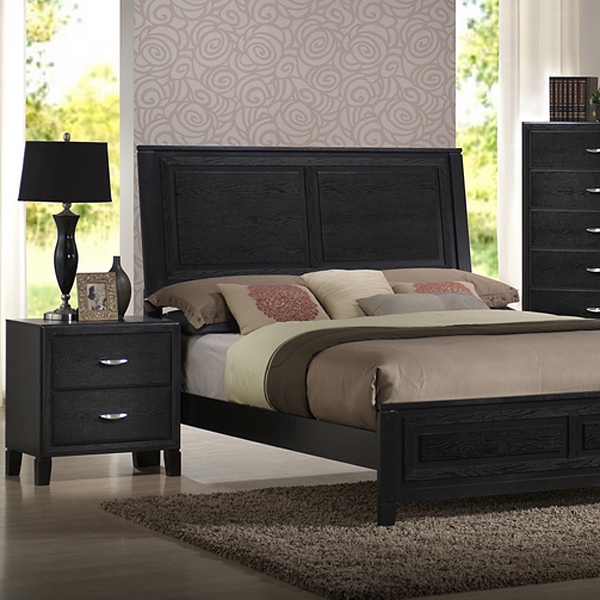 Eaton 5-Piece Queen Bedroom Set - Raised Panel Bed, Black ...