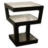 Clara 3-Tiered End Table with Glass Shelves - WI-CT-089B-BLK