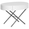 Coquille End Table / Nightstand - White Lacquer Top, Chrome Legs - WI-CT-118