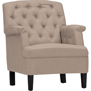 Jester Upholstered Button Tufted Armchair - Beige 