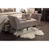 Irwin Upholstered Flared Arms Ottoman Bench - Beige - WI-DB-196-BEIGE