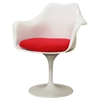 Cyma Plastic Arm Chair in Red and White - WI-DC-221
