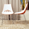 Jupiter Stackable White and Orange Plastic Dining Chair - WI-DC-319