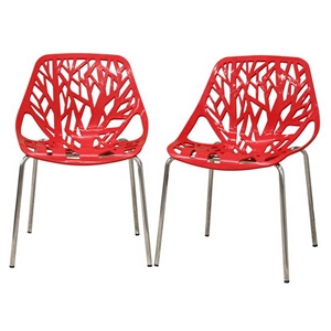 Birch Stackable Plastic Chair with Sapling Design 