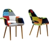 Forza Patchwork Accent Chair - Multicolor (Set of 2) - WI-DC-594V-PATCH