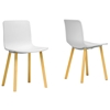 Lyle Modern Dining Chair - Wood Legs, White Plastic Seat - WI-DC-782-WHITE
