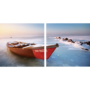 Seasonal Seashore Mounted Photography Print Diptych - Multicolor 