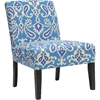 Phaedra Paisley Ikat Slipper Chair - Sea - WI-DO6077-1-SEA