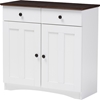 Lauren 2 Doors Buffet Kitchen Cabinet - White, Wenge - WI-DR-883400-WHITE-WENGE