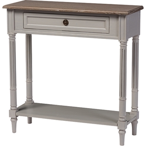 Edouard 1 Drawer Console Table - White Wash, Light Brown 