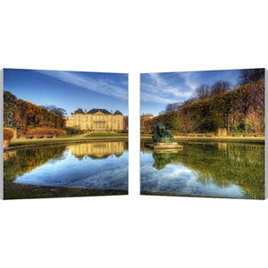 French Chateaux Mounted Photography Print Diptych - Multicolor 