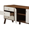 Harlow 3 Drawers TV Stand - Walnut Brown and White - WI-FP-6780-WALNUT-WHITE