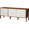 Harlow 3 Drawers TV Stand - Walnut Brown and White - WI-FP-6780-WALNUT-WHITE