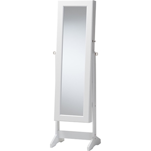 Alena Jewelry Mirror - White, Free Standing Cheval Mirror 