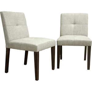 Glen Woven Fabric Dining Chair - Cream (Set of 2) 