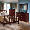 Barton Queen Wooden Bedroom Set - Panel Sleigh Bed, Cherry - WI-IDB022-5PC-QUEEN-BED-SET
