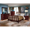 Barton King Wooden Bedroom Set - Panel Sleigh Bed, Cherry - WI-IDB022-5PC-KING-BED-SET