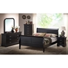 Harrell Queen Size Transitional Bedroom Set - Black Sleigh Bed - WI-IDB03-5PC-QUEEN-BED-SET