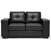 Whitney Modern Sofa and Loveseat - Tufted, Black Leather - WI-IDS06LT-LT02-BLACK-2-PC-SOFA-SET