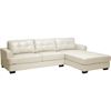 Dobson Leather Sectional Sofa - Cream - WI-IDS070LT-SEC-CREAM