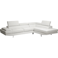Selma Leather Sectional Sofa - Adjustable Headrests, White