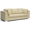 Stavenger Upholstered Sofa - Beige Microfiber, Chrome Legs - WI-LEM-102N1