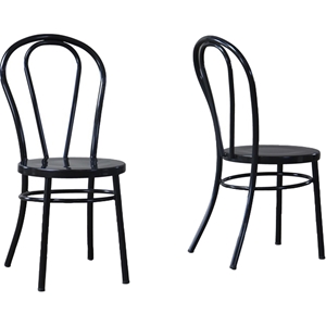 Saxony Steel Dining Chair - Black (Set of 2) 