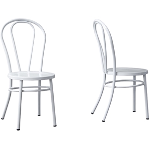Saxony Steel Dining Chair - White (Set of 2) 