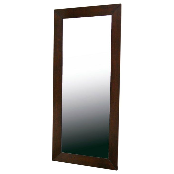 Doniea Dark Brown Wood Frame Rectangular Floor Mirror 