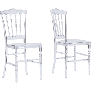 Crystal Plastic Dining Chair - Clear (Set of 2) 
