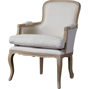 Napoleon Accent Chair - Brown Oak, White 