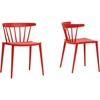 Finchum Plastic Stackable Dining Chair - Red (Set of 2) - WI-PP-S002-RED