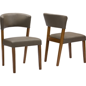 Montreal Faux Leather Dining Chair - Gray (Set of 2) 