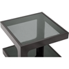 Clara End Table - 2 Glass Shelves, Black - WI-RT287-OCC-CT-003