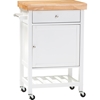 Fermont Rolling Kitchen Cart - White, Brown - WI-RT376-OCC-NATURAL-WHITE