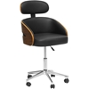 Kneppe Swivel Office Chair - Walnut, Black - WI-SDL-2006-5-OC