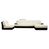 Juliana Cream Leather 3-Piece Set with Chaise - WI-SF9641B