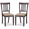 Sharon Rectangular Dining Table Set - 4 Slat Chairs, Microfiber Seat - WI-SHARON-5PC-DINING-SET