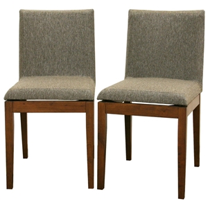 Moira Modern Dining Chair - Hazel Upholstery, Cocoa Legs 