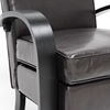Iringa Lounge Chair - Black Curved Arms, Dark Brown Upholstery - WI-SS-04-DARK-BROWN
