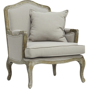 Constanza Classic Antiqued French Accent Chair - Beige 