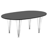 Hubbard Wooden Coffee Table - Wenge, Oval Top, Chrome Steel - WI-TB104-WENGE-CT