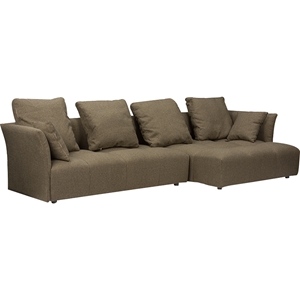Abbott Right Facing Sectional Sofa - Brown 